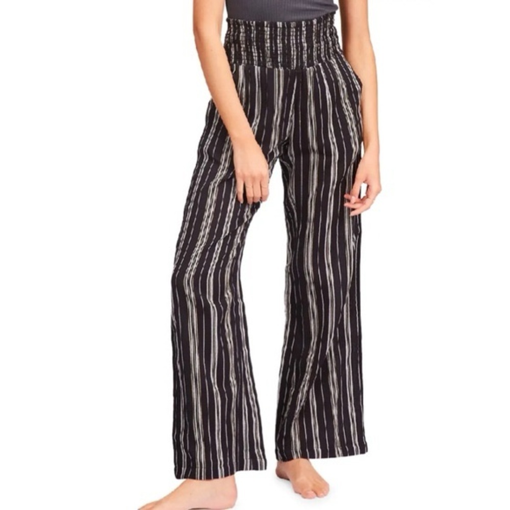 Billabong Black and White Striped Wide Leg Pants